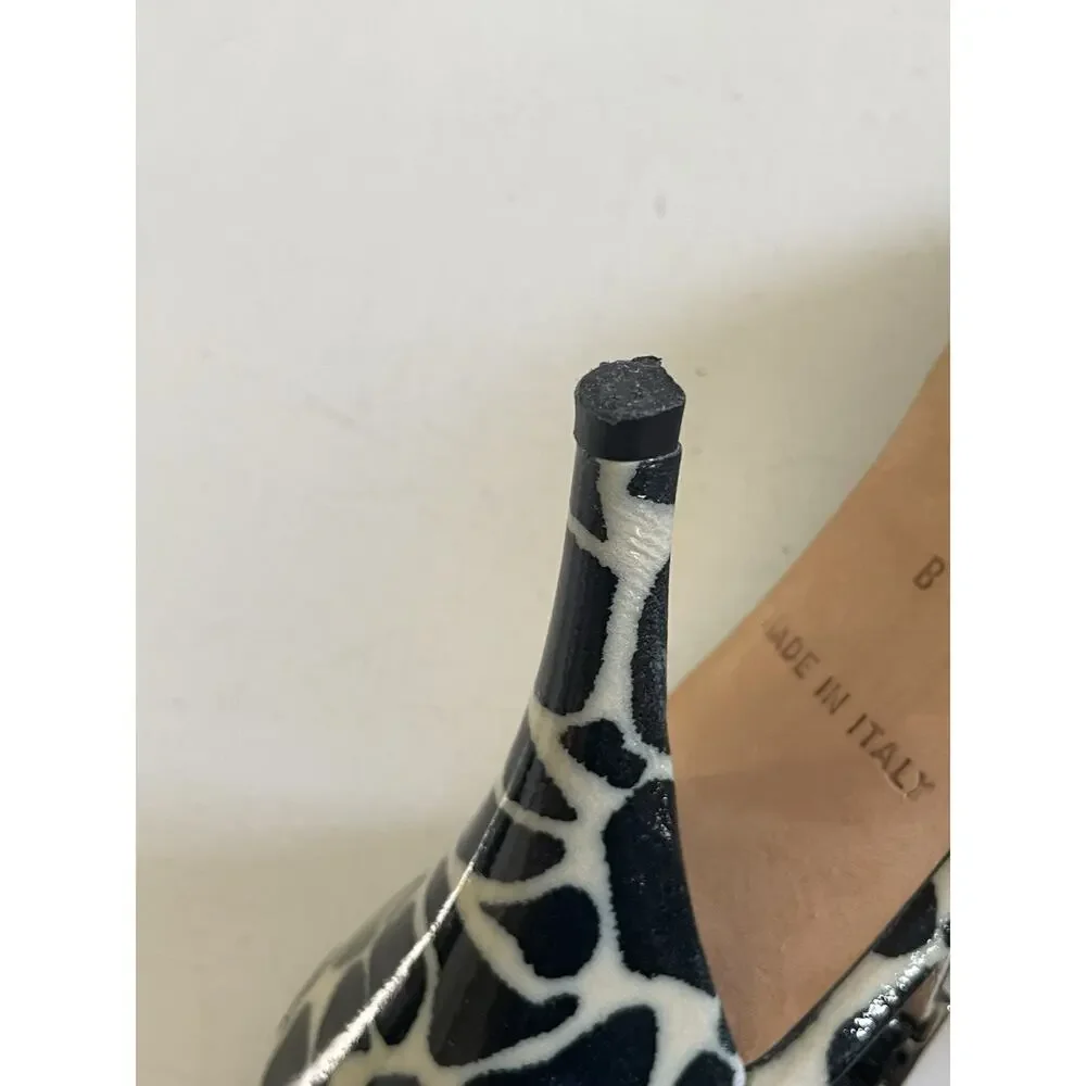 Kate Spade NY Heels Womens Size 9.5 B Slingback Black White Giraffe Stiletto